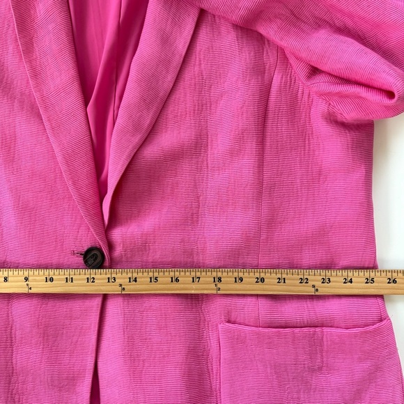 Halogen Women's Bright Pink Corduroy Trench Jacket Ribbed Lightweight Size 2X - Picture 8 of 10